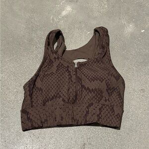 brown snake skin VARLEY sports bra top
